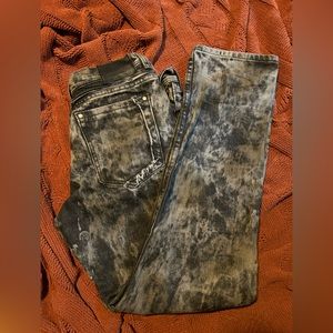 Menas black acid wash distressed Parish Nation jeans